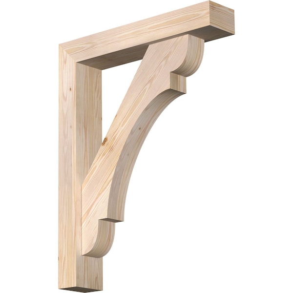 Ekena Millwork Olympic Block Smooth Bracket w/ Offset Brace, Douglas Fir, 5 1/2"W x 28"D x 36"H BKT0604X28X36OLY05SDF - main